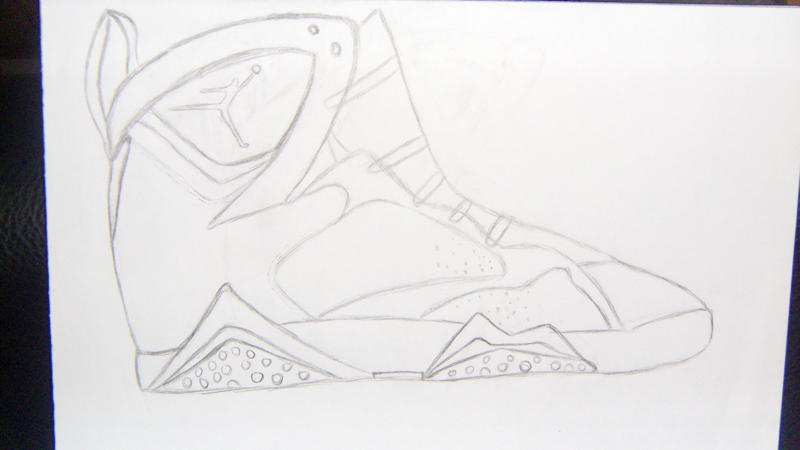 800x450 Fresh Out Da Oven Drawing Of Air Jordan - Jordan 7 Drawing