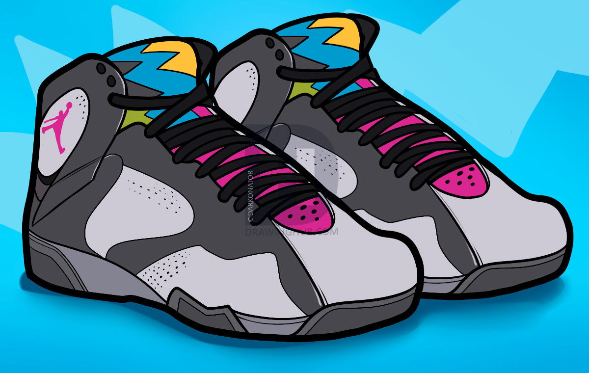 1200x760 how to draw air jordan bordeaux, air jordans, step - Jordan 7 Drawing