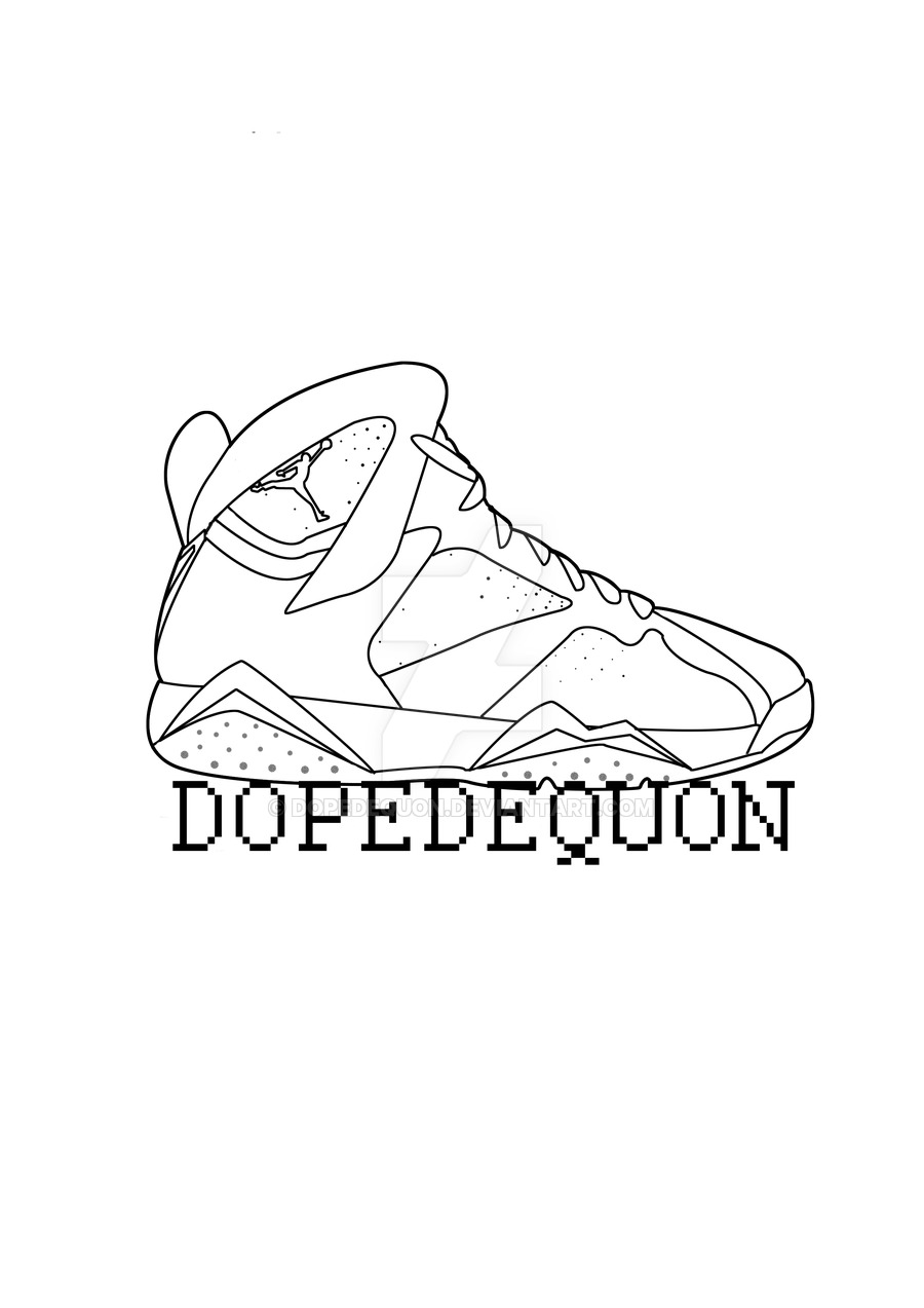 900x1273 Jordan Vector - Jordan 7 Drawing