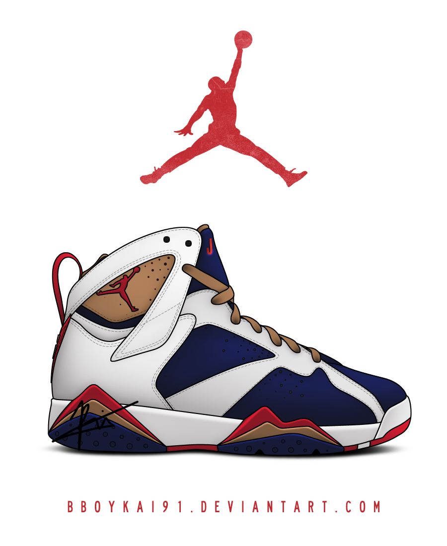 900x1100 drawing of jordan jordan number - Jordan 7 Drawing