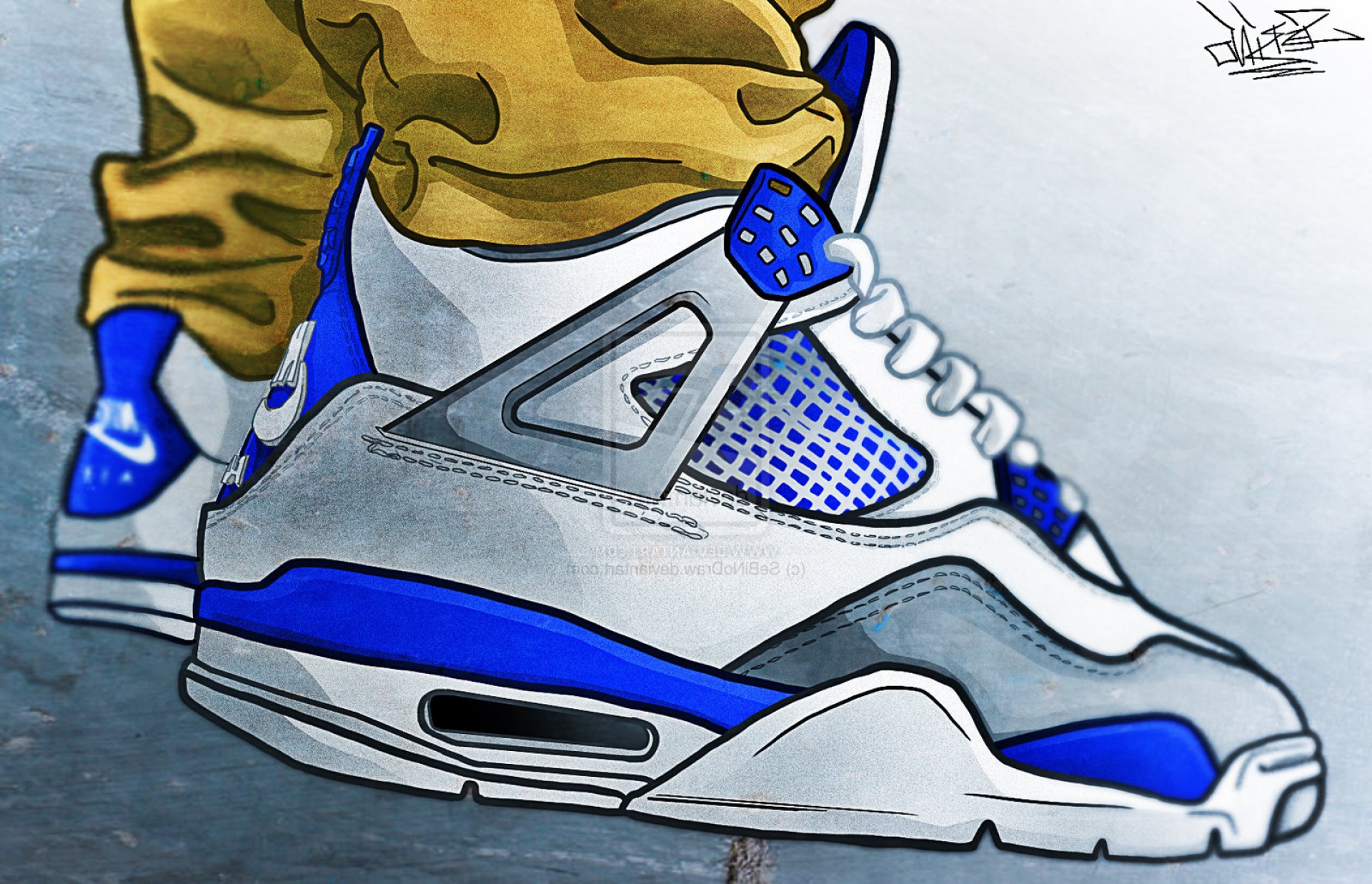 1920x1237 Fanciful Air Jordan Drawing Sneakersen Antimasyon - Jordan Drawings