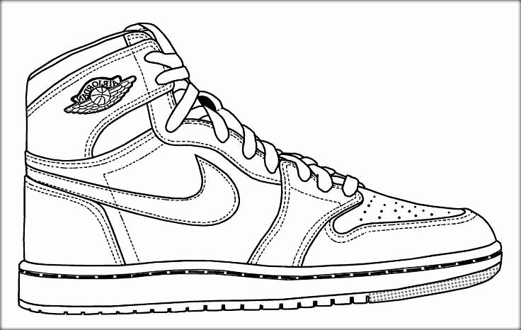 736x466 Sneaker Coloring - Jordan Drawings