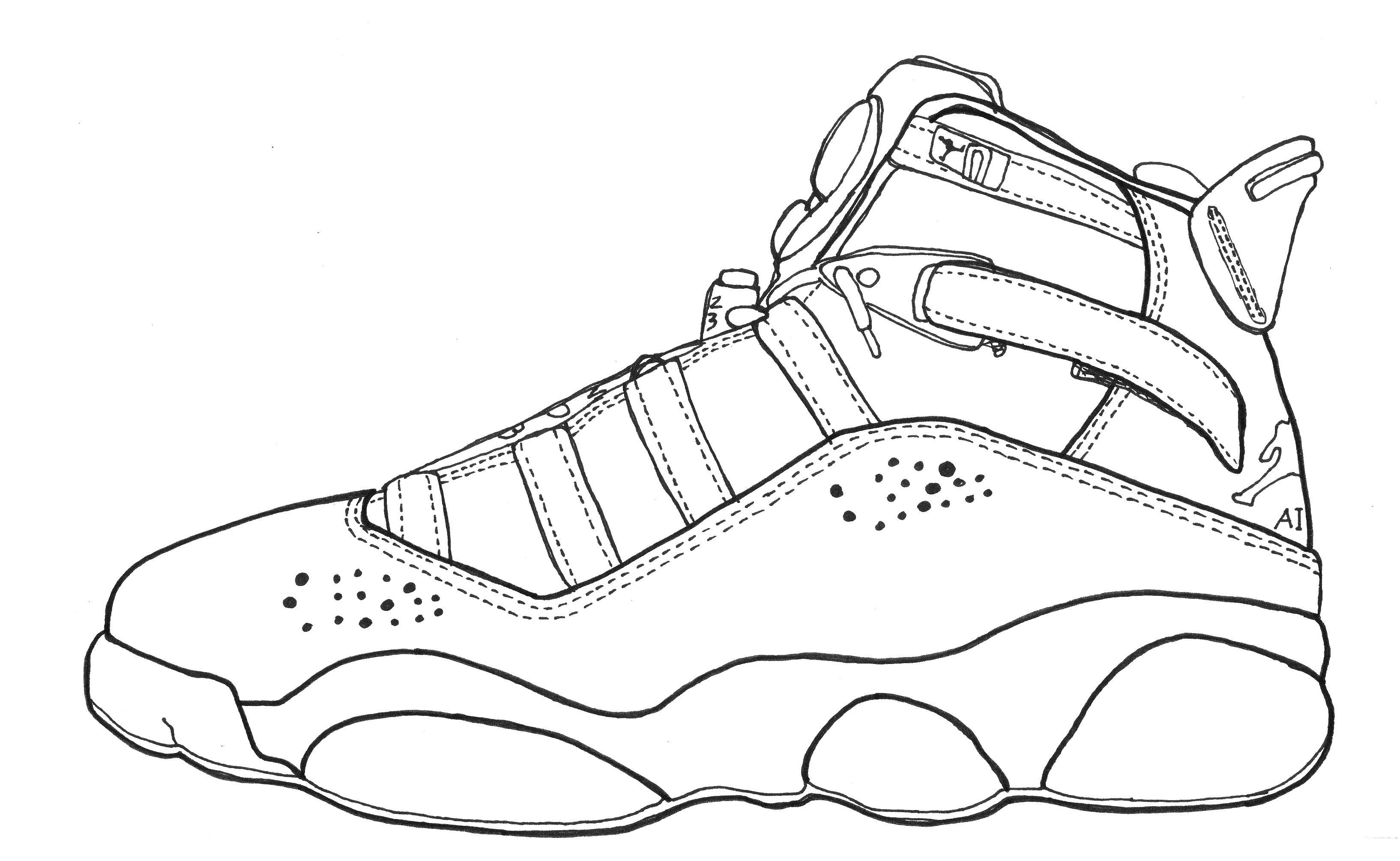 Jordan Shoe Drawing at PaintingValley.com | Explore collection of