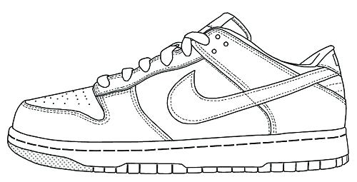 500x255 Nike Shoes Coloring Pages Image Result For Running Shoe Line - Jordan Shoes Drawing