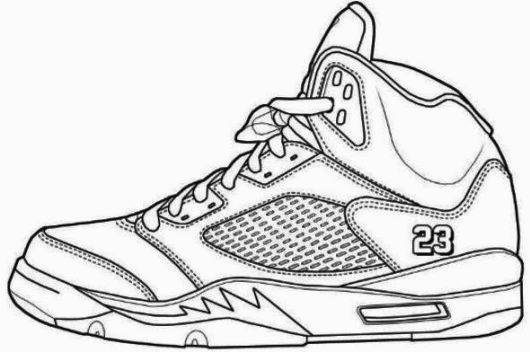 530x352 Air Jordan Shoes Coloring Pages To Learn Drawing Outlines For Shoe - Jordan Shoes Drawing