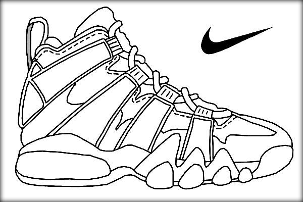 600x400 Air Shoes Coloring Pages To Learn Drawing Outlines Jordan - Jordan Shoes Drawing