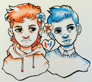 320x284 a quick drawing of tyler and josh with flowers - Josh Dun And Tyler Joseph Drawing