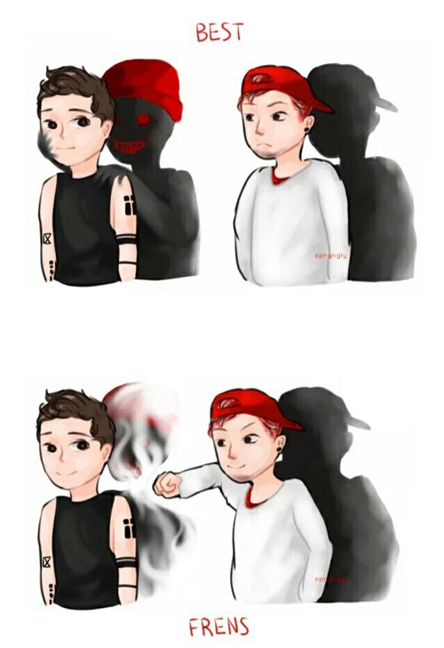 500x730 Their Friendship Is The Most Beautiful Thing I've Ever Seen In My - Josh Dun And Tyler Joseph Drawing