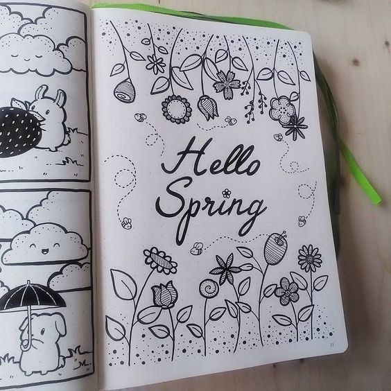 564x564 spring bullet journal set up ideas - Journal Drawing Ideas