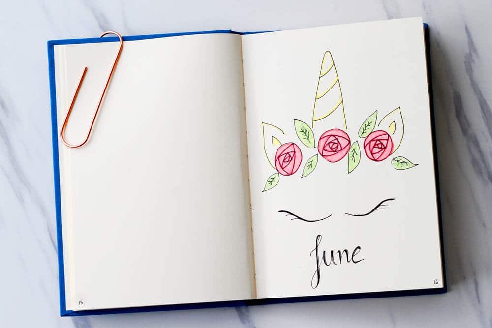 1000x667 beautiful bullet journal monthly covers to try - Journal Drawing Ideas