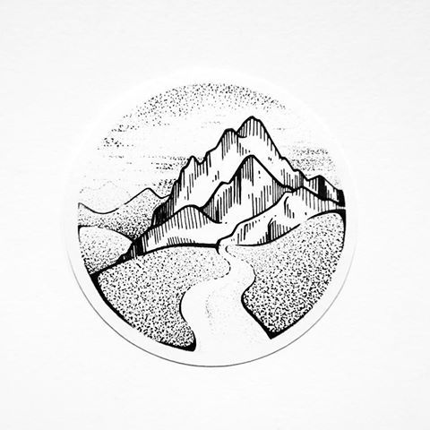 480x480 Mountain - Journey Drawing