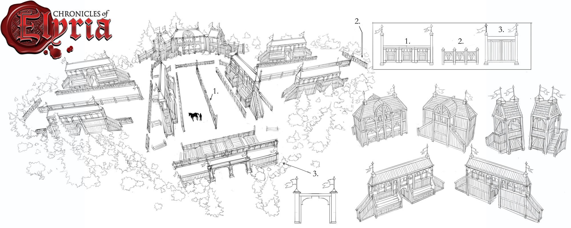 2000x801 Jousting Combat In Chronicles Of Elyria - Jousting Drawing