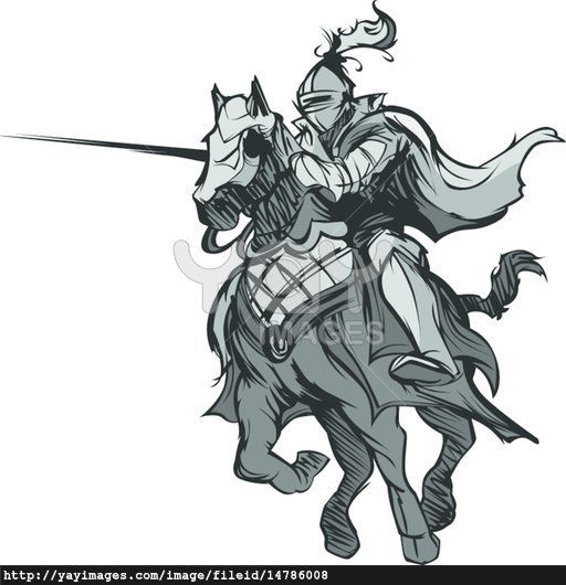 512x530 Jousting Knight Mascot On Horse Knights Warriors Knight - Jousting Drawing