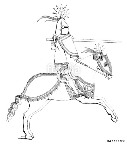 441x500 Medieval Knight Jousting Stock Photo And Royalty Free Images - Jousting Drawing