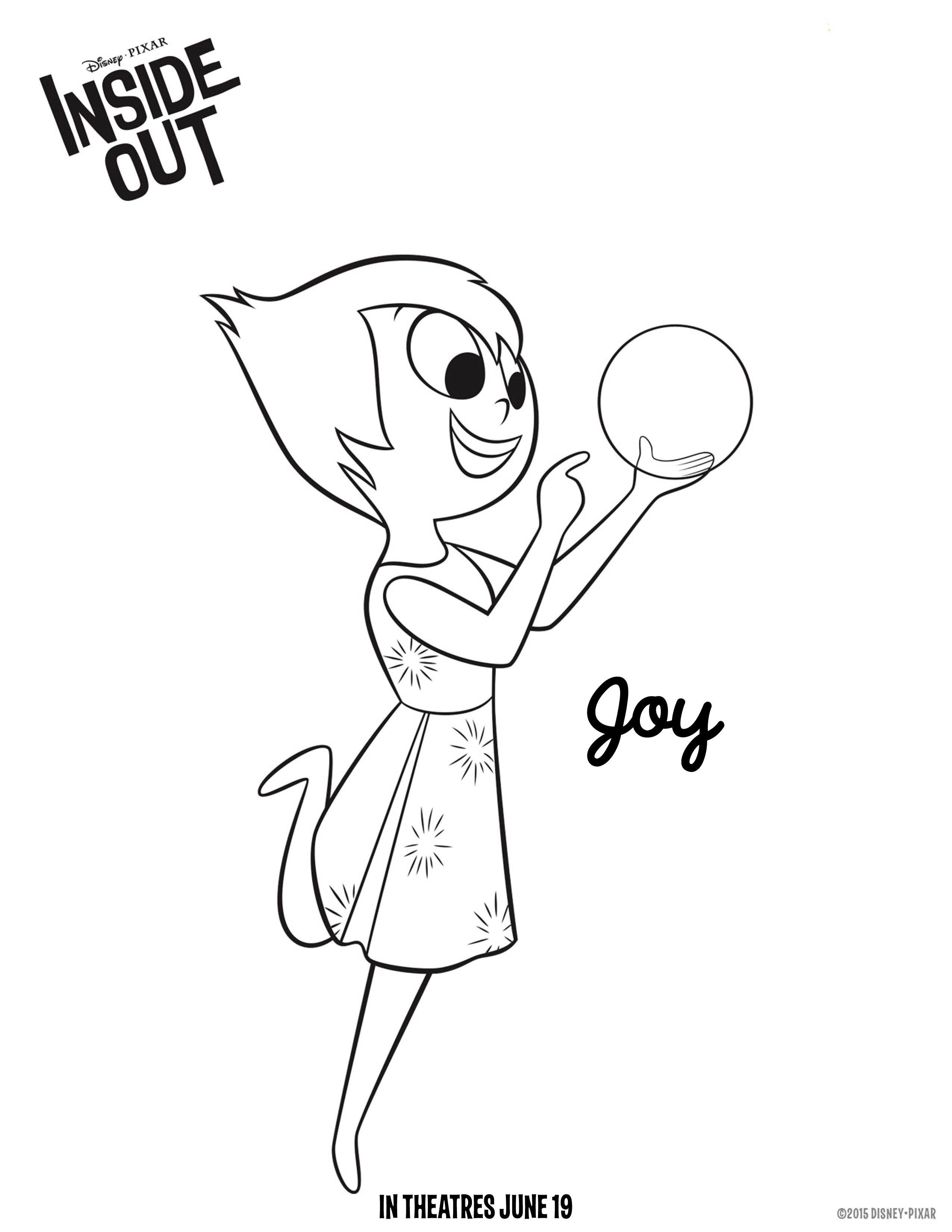 2550x3300 Inside Out Coloring Pages Best For Kids - Joy From Inside Out Drawing