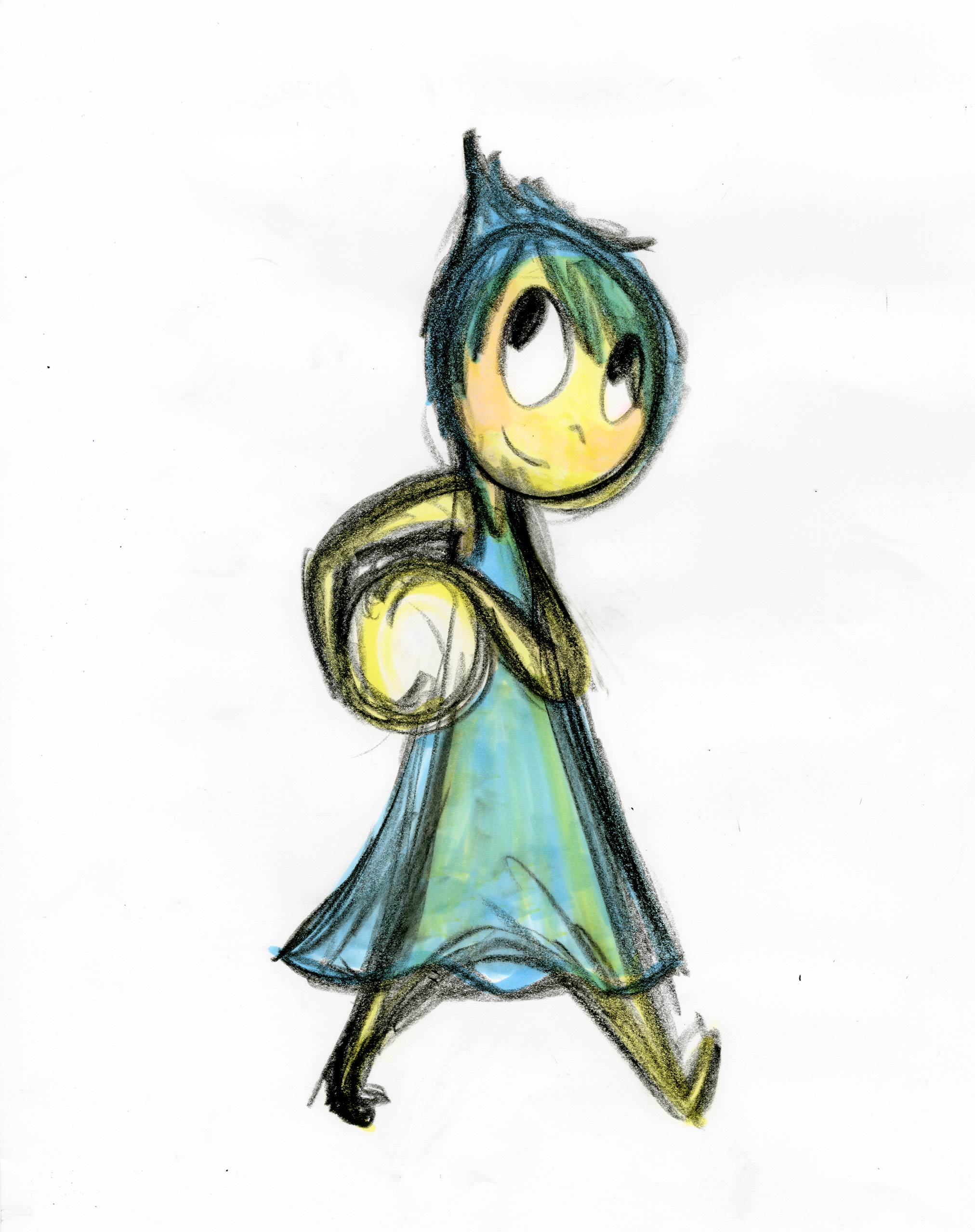 2024x2560 Pixar Jurasic World, Inside Out And The Female Protagonist Time - Joy Inside Out Drawing