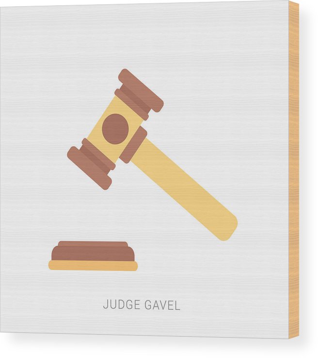 656x740 judge gavel or auction hammer icon wood print - Judge Mallet Drawing