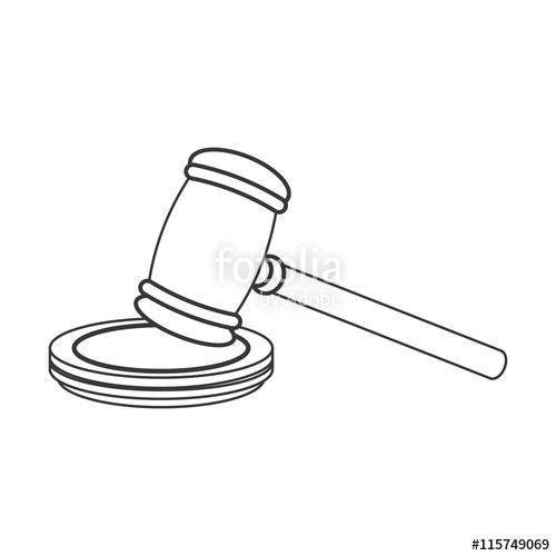 500x500 flat design judge gavel icon vector illustration stock image - Judge Mallet Drawing
