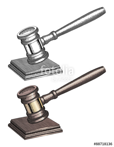 389x500 Gavel - Judges Gavel Drawing