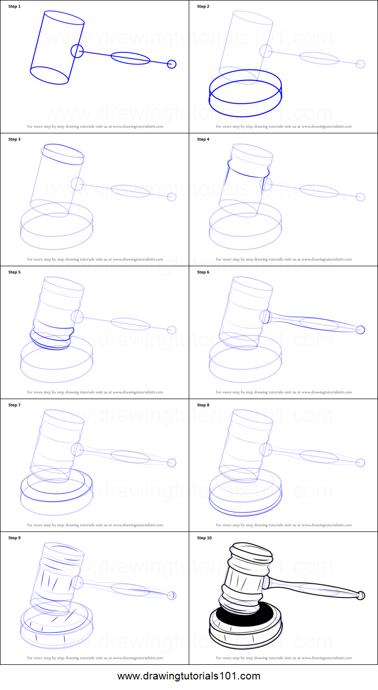 751x1371 How To Draw Judges Gavel Printable Drawing Sheet - Judges Gavel Drawing
