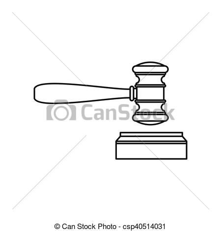 450x470 judge gavel and soundboard icon, outline style wooden judge - Judges Gavel Drawing
