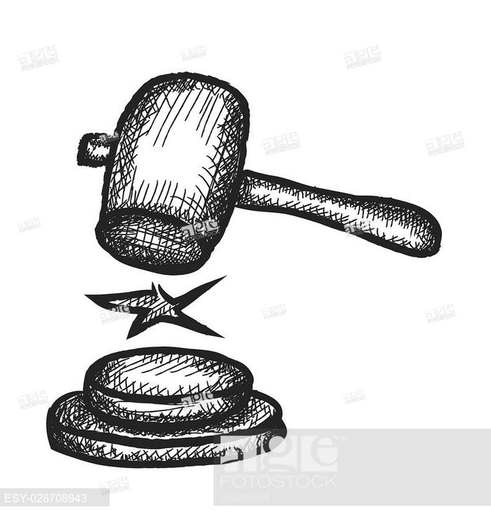 699x737 Doodle Judge's Gavel, Vector Illustration, Stock Vector, Vector - Judges Gavel Drawing