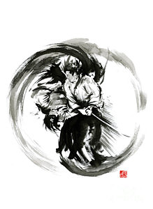 219x300 Japanese Judo Paintings Fine Art America - Judo Drawing