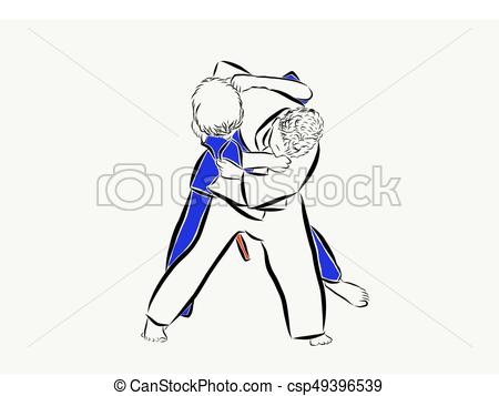 450x357 judo shoulder throw in match - Judo Drawing