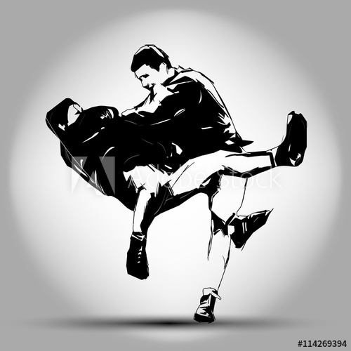 500x500 Illustration Of Judo Hand Drawing - Judo Drawing