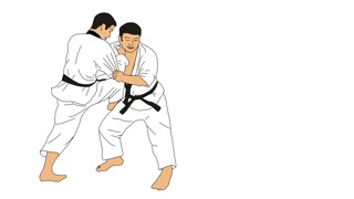 320x180 animated drawing of females judo martial arts fighting competing - Judo Drawing