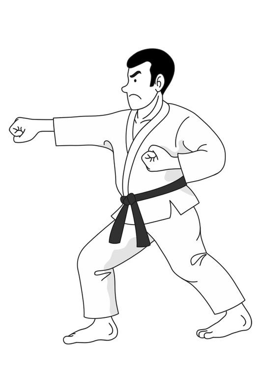 531x750 Coloring - Judo Drawing