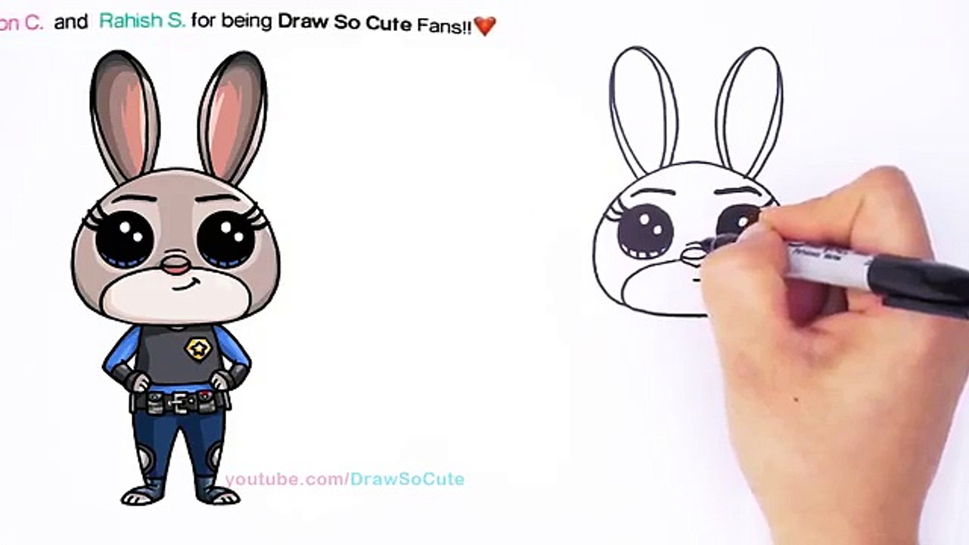 1920x1080 how to draw disney zootopia rabbit judy hopps step - Judy Hopps Drawing