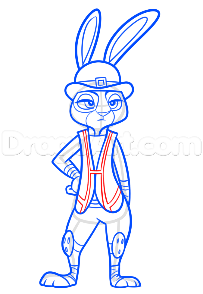 674x976 how to draw judy hopps from zootopia, step - Judy Hopps Drawing