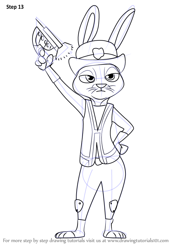 598x844 learn how to draw judy hopps from zootopia - Judy Hopps Drawing