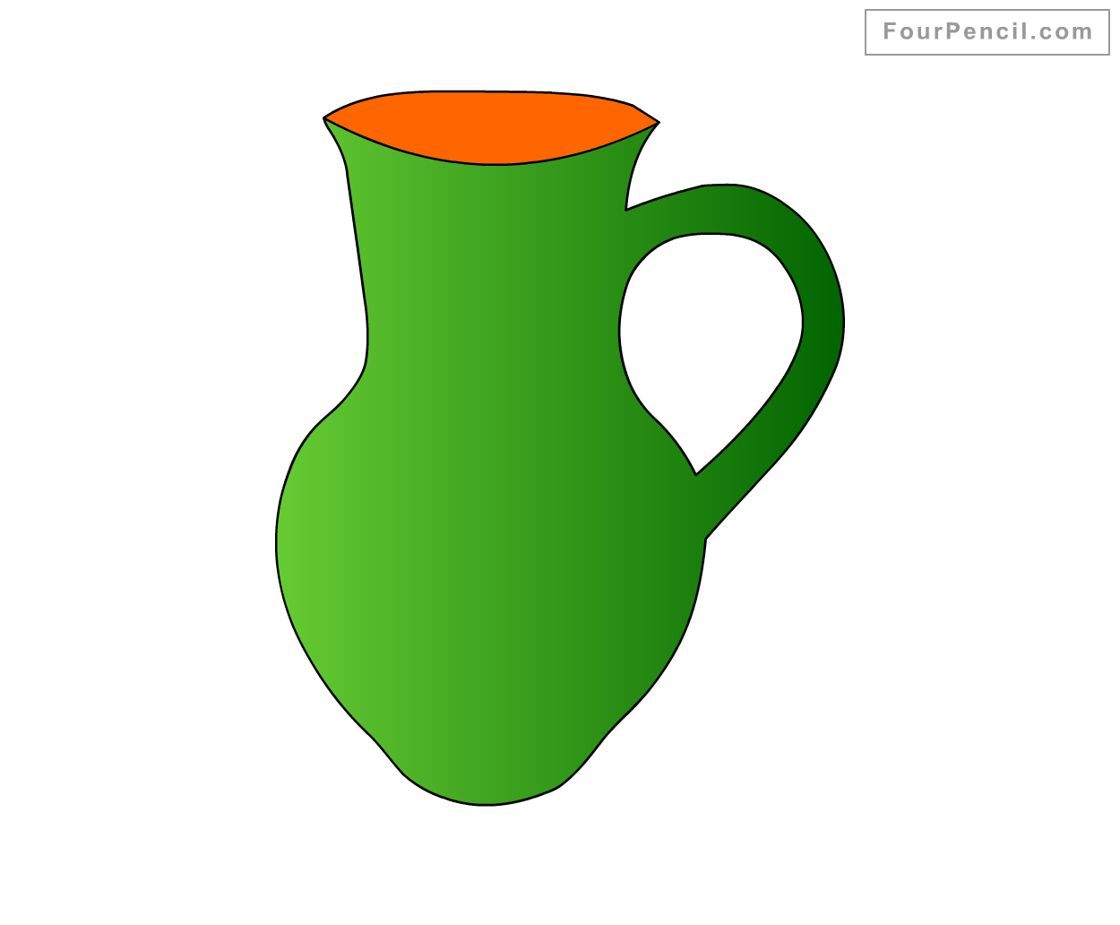 1250x1032 How To Draw Jug For Kids Step - Jug Drawing