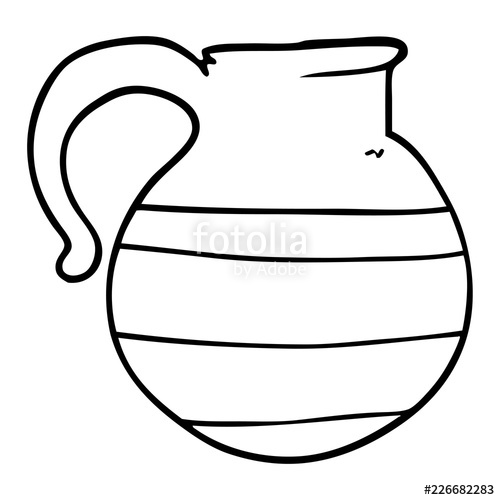 500x500 Line Drawing Cartoon Striped Jug Stock Image And Royalty Free - Jug Drawing