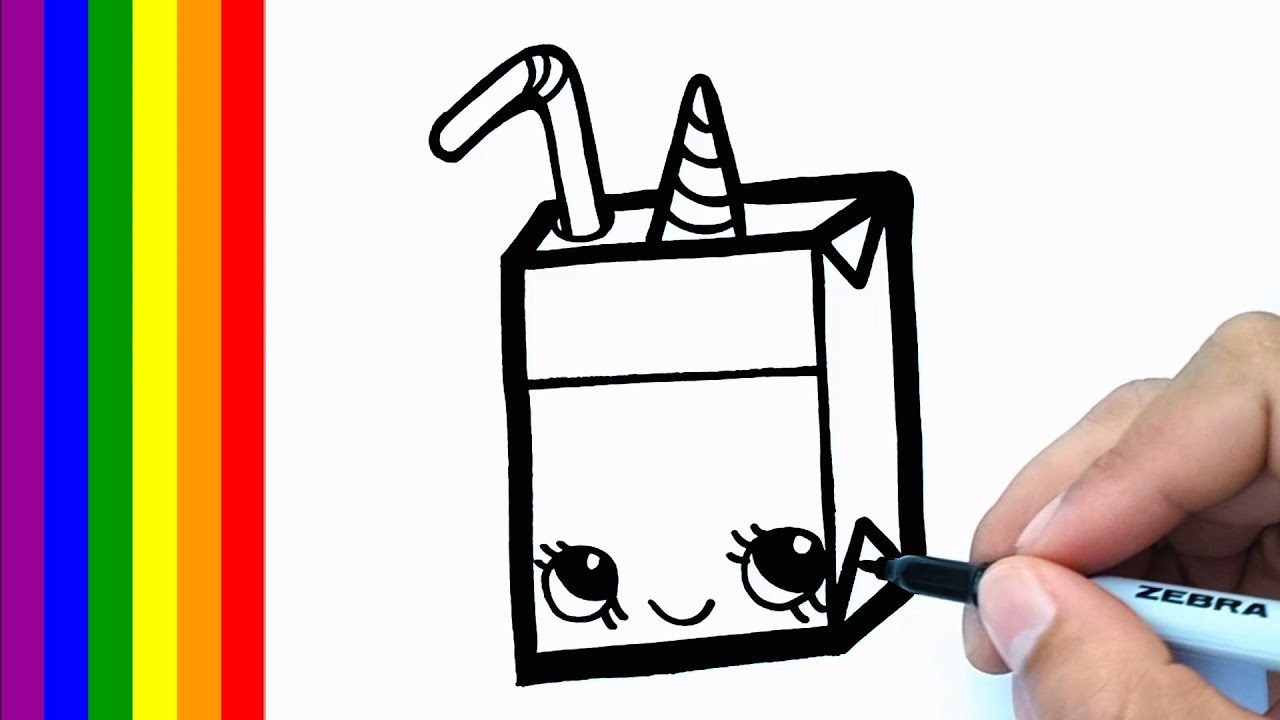 1280x720 how to draw a unicorn juice box step - Juice Box Drawing