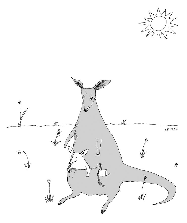 755x900 kangaroo with joey and juice box drawing - Juice Box Drawing