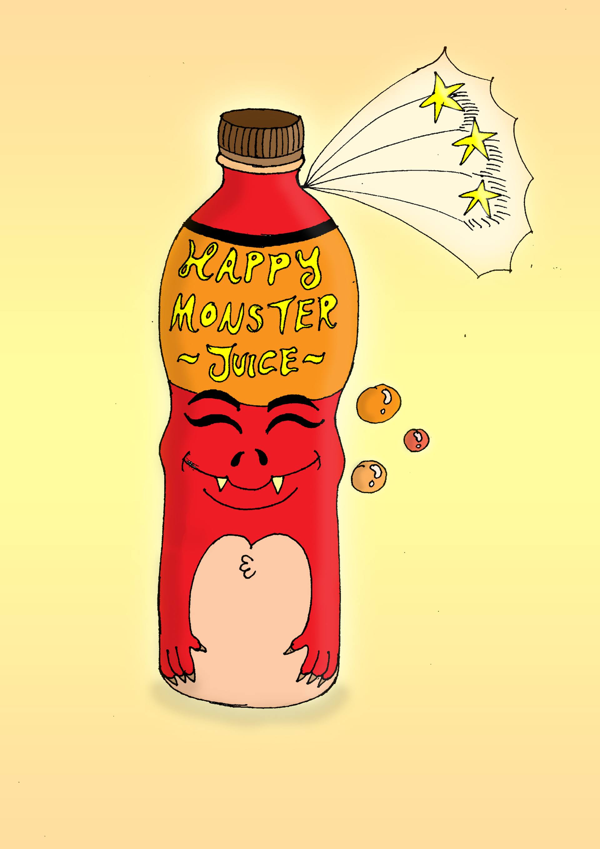 1920x2716 happy monster juice drawing - Juice Drawing