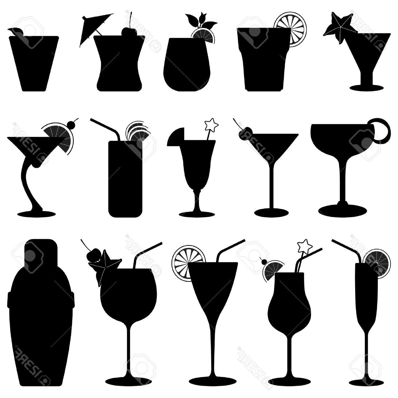 1300x1300 top cocktail drink fruit juice silhouette drawing - Juice Drawing