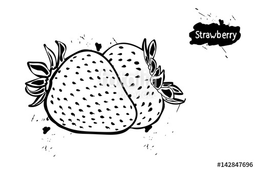 500x333 Strawberry Black And White Drawing Splashes Of Juice Black - Juice Drawing