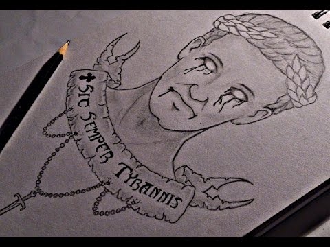 480x360 Drawing Caesar Tattoo Design - Julius Caesar Drawing