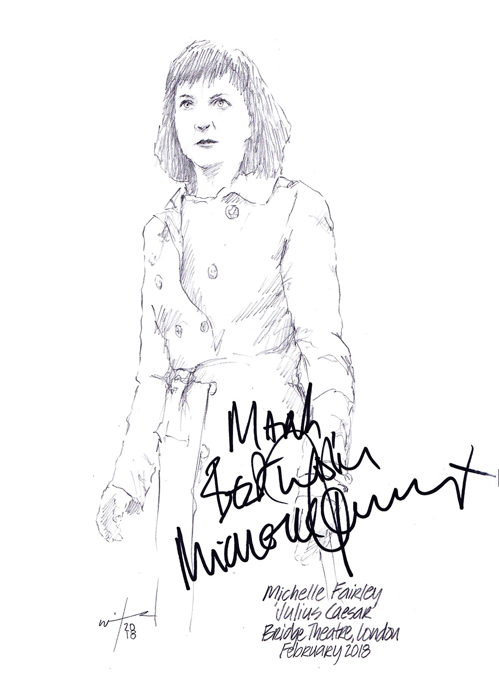 1000x1379 Drawing Michelle Fairley In Julius Caesar Chicanepictures - Julius Caesar Drawing