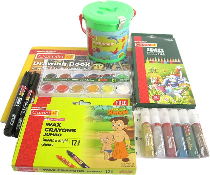 704x586 muccasacra camlin painting kit with drawing book, wax crayons - Jumbo Drawing