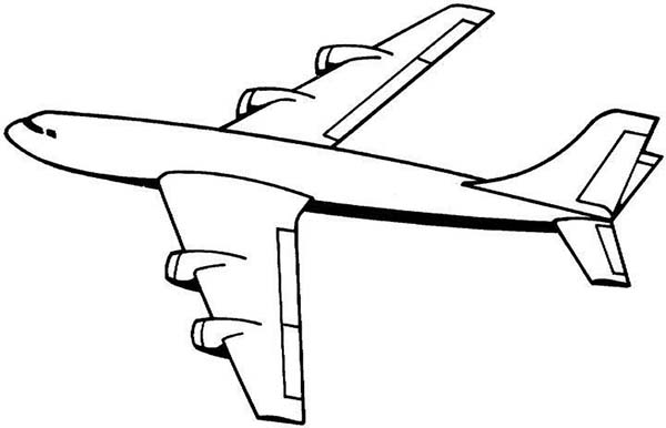 600x386 four jet engines jumbo jet plane coloring page - Jumbo Jet Drawing