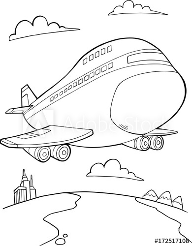 390x500 jumbo jet aircraft vector illustration art - Jumbo Jet Drawing