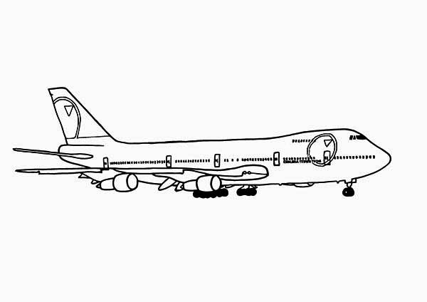 600x424 jumbo jet coloring page - Jumbo Jet Drawing