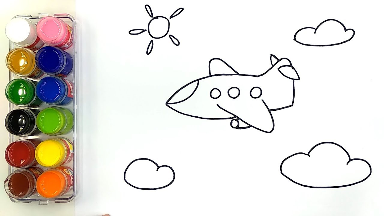 1280x720 jumbo jet drawing and coloring for toddlers and kids kids draw - Jumbo Jet Drawing