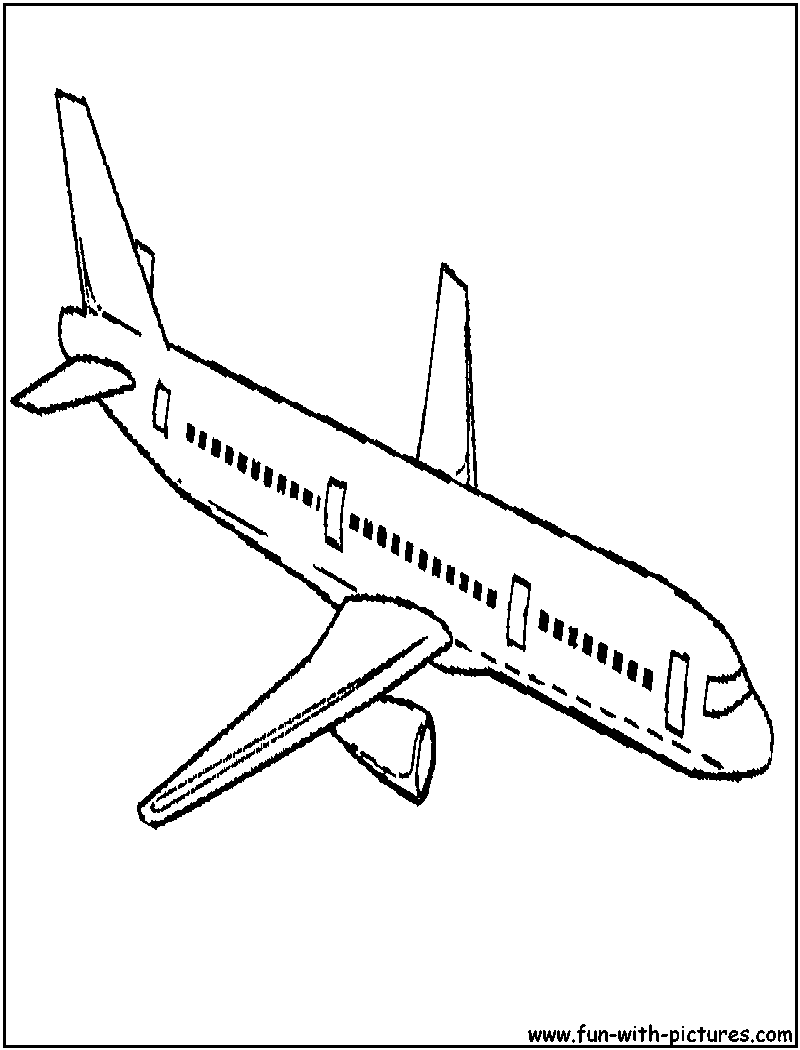 800x1050 jumbo jet coloring - Jumbo Jet Drawing