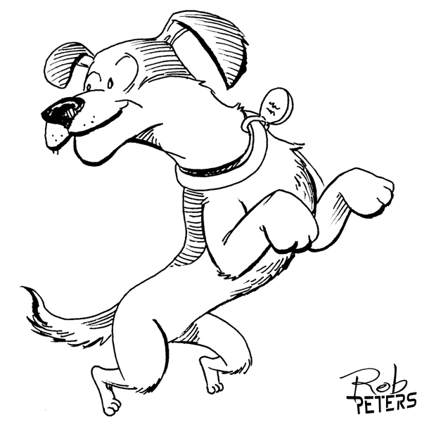 600x600 Daily Drawing Dog - Jump Drawing